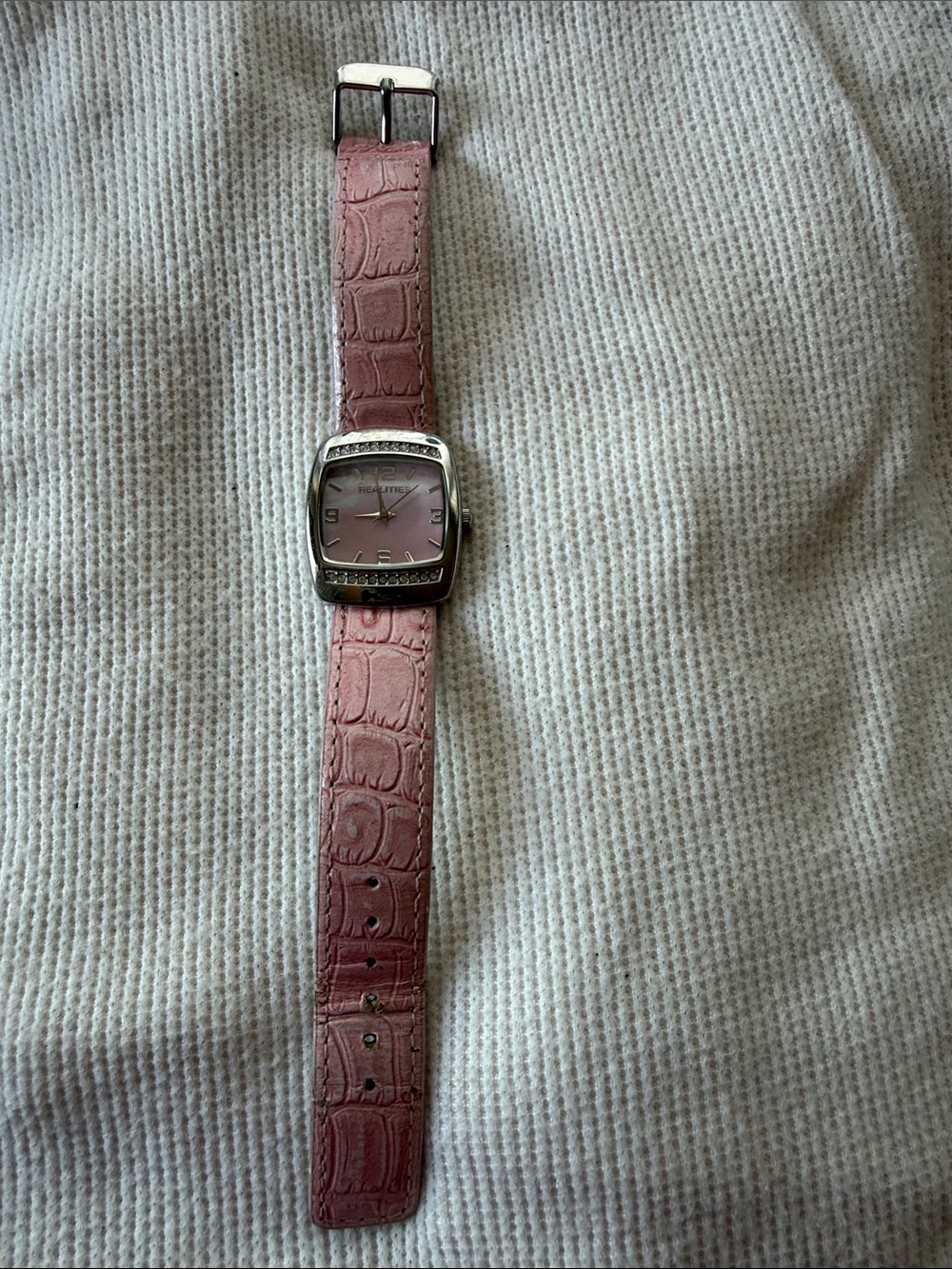 Realities Pink Women's Fashion Watch with Crystal Accents